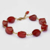 Womens-Red-Agate-Bracelet-on-Stainless-Steel-Chain-—-Adjustable-Length-with-Steel-Clasp-2
