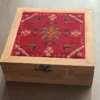 Wooden Nut Box with Pistachios, Cashews, and Almonds – Featuring Traditional Carpet Design, Perfect for Special Occasions0