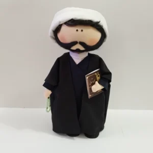 Handmade Islamic Scholar Doll with Turban, Beard & Prayer Beads | Spiritual Gift for Faith & Education