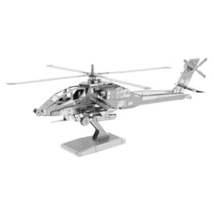 3D Metal Puzzle Construction Kit – Apache Helicopter Model (Build-It-Yourself Assembly Puzzle)