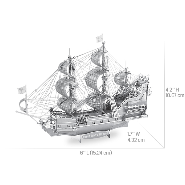 3D Metal Puzzle Construction Kit – The Revenge Sailing Ship Model (Build-It-Yourself Assembly Puzzle)