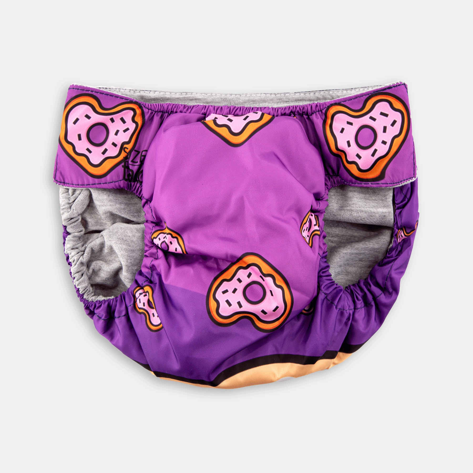 Dog Diaper – XS Size, Purple with Colorful Donut Design