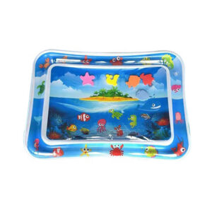 Inflatable Star‑Shaped Baby Aquarium Water Play Mat – Smiling Dolphin Cartoon Ocean Sensory Tummy Time Pad with Floating Shapes