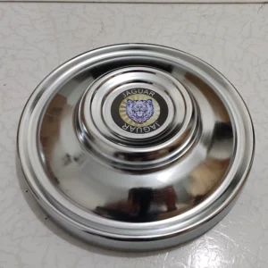 Paykan Car Wheel Cover Jaguar Coin-Dome Chrome Hubcap – Concave Center & Striped Emblem, 13-inch Size – Set of 4