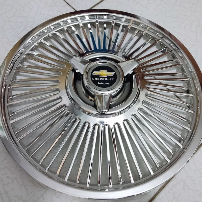 Hillman Car Wheel Cover Chevrolet Spoke-Style Hubcap – Gold Bowtie Emblem, 13-inch Size – Set of 4