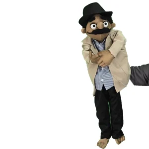 Male Hand Puppet in Nostalgic Persian Outfit – Movable Mouth & Arms | Educational & Theatrical Doll