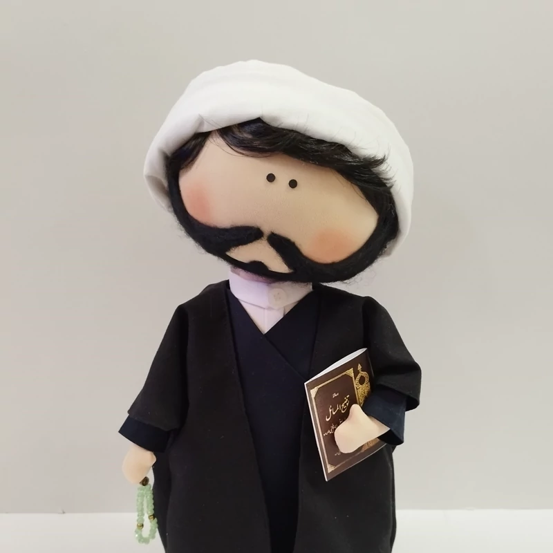 Handmade Islamic Scholar Doll with Turban, Beard & Prayer Beads | Spiritual Gift for Faith & Education