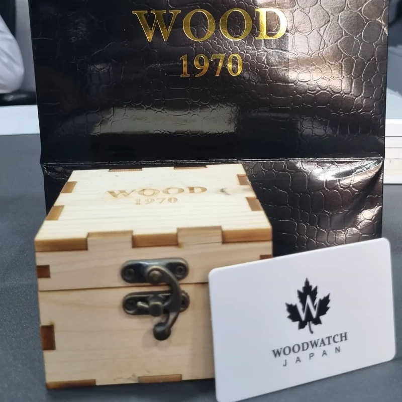 Bamboo Watch with Textured Silver Dial and Red Accent Hands | 36mm Case