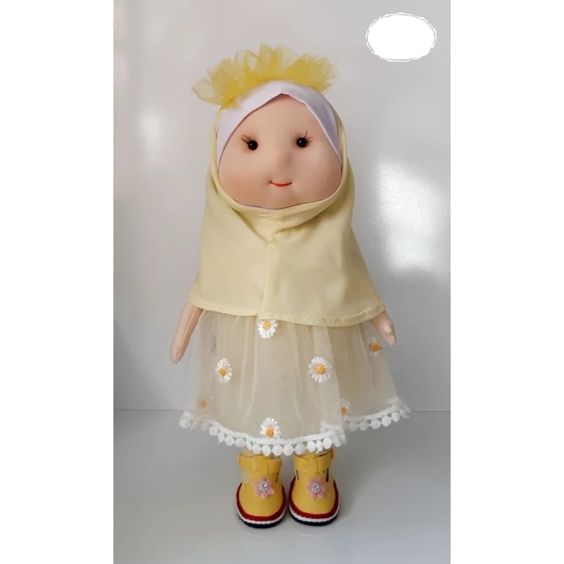 Islamic Doll “Mahdokht” | Cloth Fabric Taklif Toy with 2 Washable Removable Outfits, Lace‑Up Shoes, Hijab & Prayer Veil