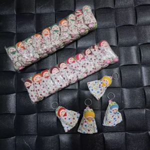 Islamic Hijab Keychain Doll | Small Cloth Fabric Girl Toy with Colorful Prayer Veil & Metal Hook for Bag Pendant | 20‑Piece Pack