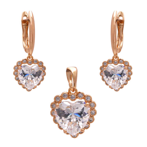 Half‑Set-of-Earrings-Pendant-Necklace-with-Crystal-Heart-Design-in-Gold‑Tone-Steel-2