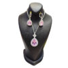 Half‑Set-of-Necklace-Earrings-in-Teardrop-Quartz‑Like-Design-with-Steel-and-Halo-of-Crystals-10