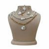 Half‑Set-of-Pearl-Necklace-Bracelet-Earrings-with-Steel-in-Gold‑Tone-Accents-2