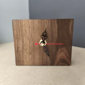 Handcrafted Walnut Desk Clock – Silent Wooden Timepiece with Natural Finish for Home, Office, and Living Room Décor