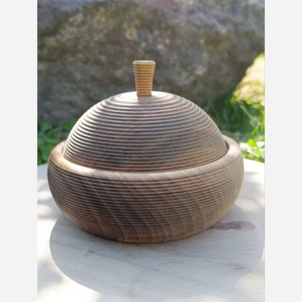 Handcrafted-Walnut-Wood-Chocolate-Sugar-Bowl-–-Grooved-Wooden-Jar-for-Serving-Entertaining-4