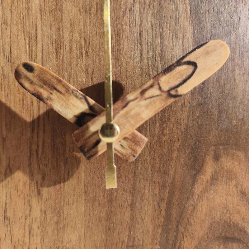 Handcrafted Walnut Wood Rectangular Desk Clock – Silent Timepiece with Wooden Hands