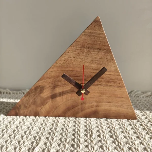 Handcrafted-Walnut-Wood-Triangular-Desk-Clock-–-Silent-Wooden-Timepiece-for-Home-Haft‑Sin-Decor-1