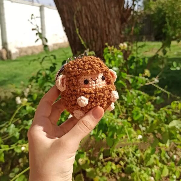 Handmade-Crochet-Lamb-Keychain-–-Soft-Yarn-Bag-and-Key-Accessory-in-Brown1