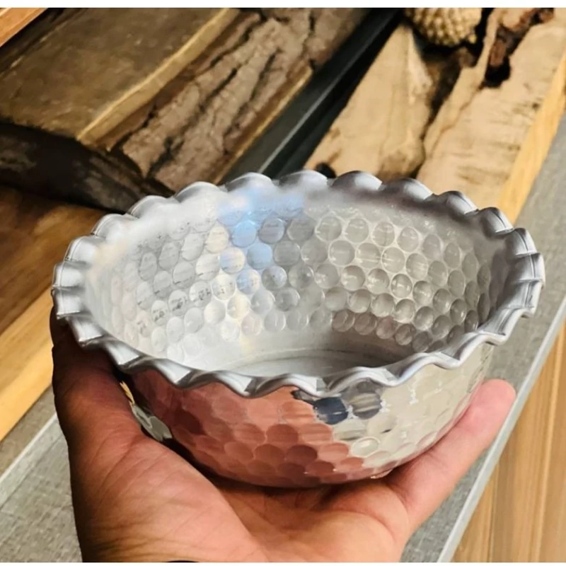 Hand‑Hammered Aluminum Soup & Stew Bowls with Rolled Edges – 6‑Piece Set for Meals & Serving