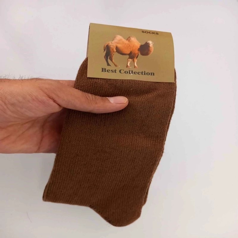 Natural Camel Wool Winter Socks – Warm & Breathable Thermal Wear for Men and Women