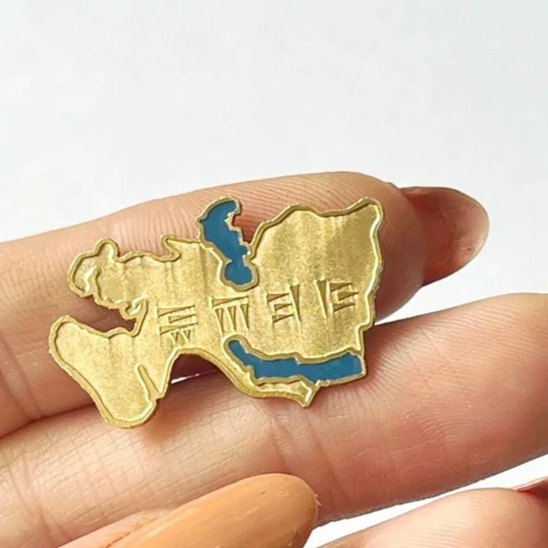 Achaemenid Iran Map Brass Lapel Pin – Symbol of Grandeur and Glory