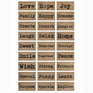 Decorative Mobile Stickers – English Word Designs, Pack of 27 Pieces