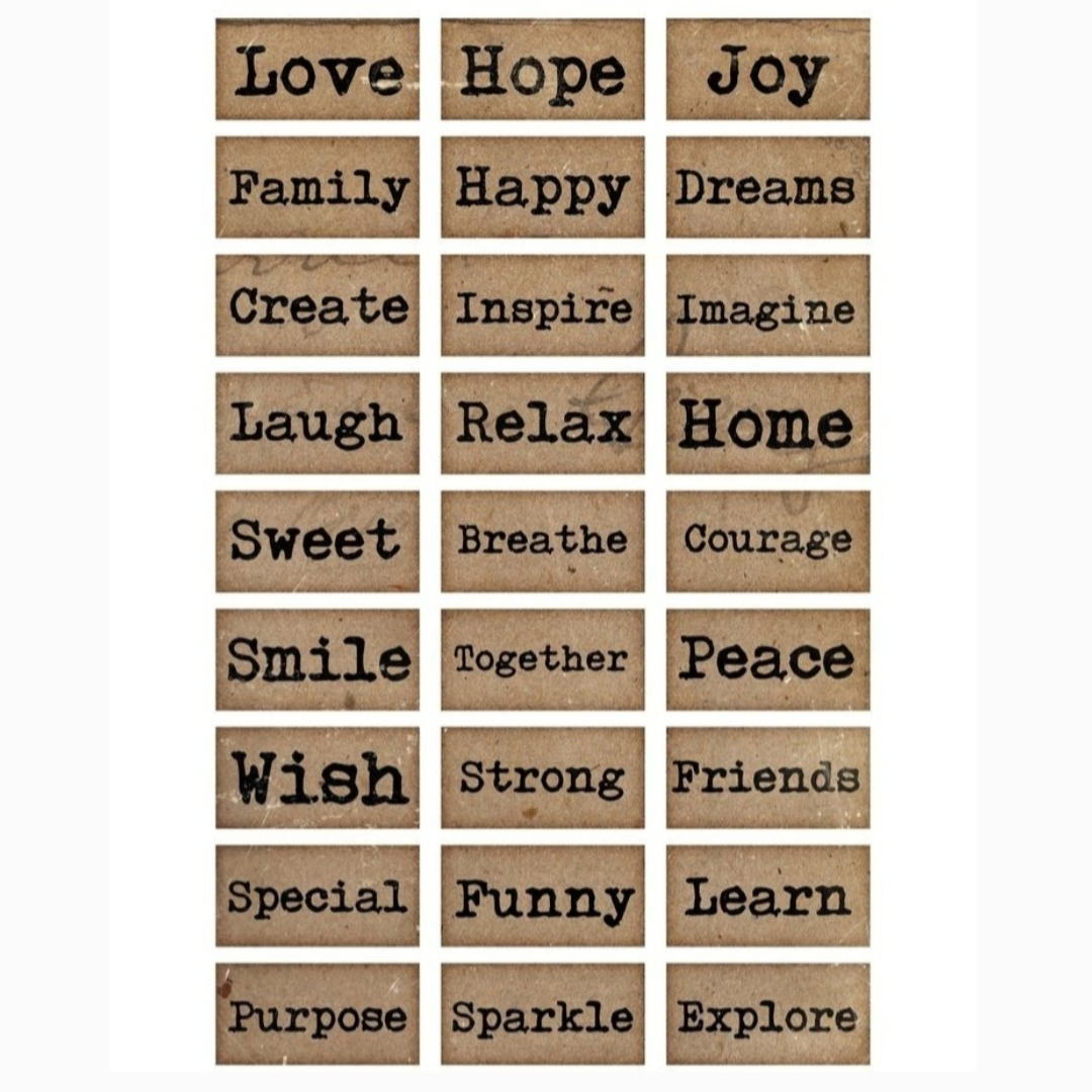 Decorative Mobile Stickers – English Word Designs, Pack of 27 Pieces