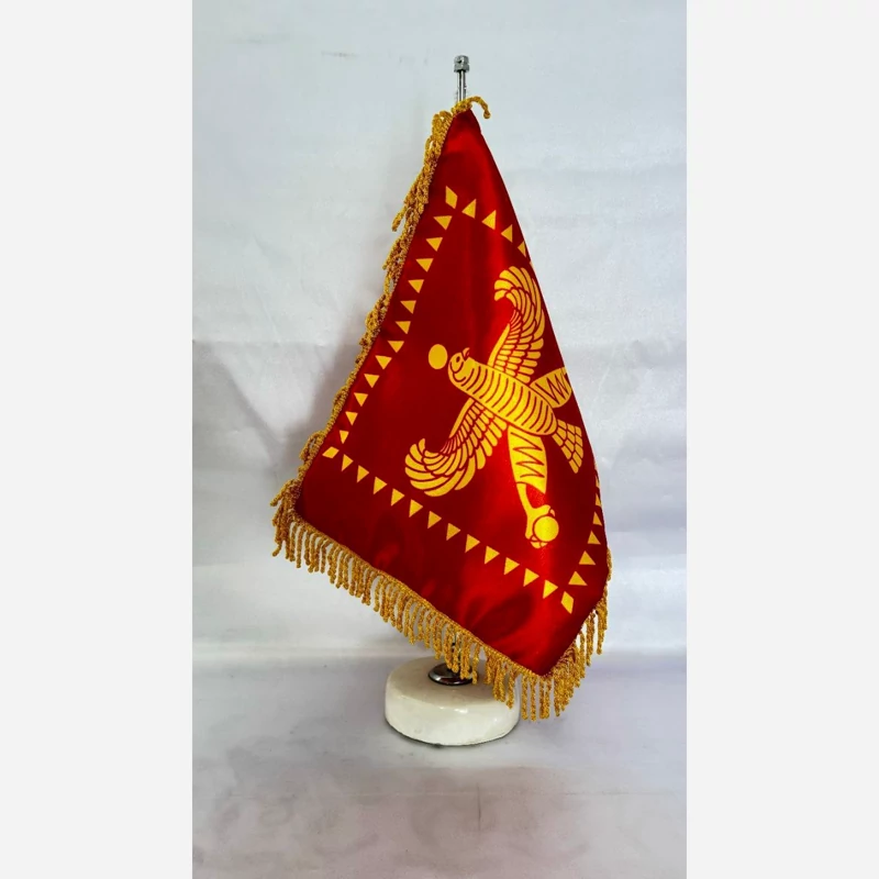 Derafsh Shahbaz Achaemenid Table Flag – Historic Persian Banner with Stone Base