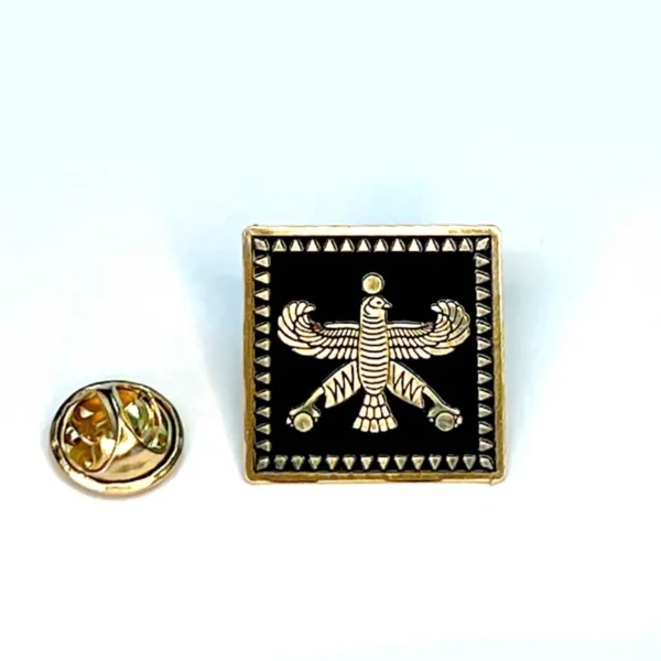 Derafsh-Shahbaz-Brass-Lapel-Pin-with-Black-Color-–-Historic-Persian-Symbol-Badge-2