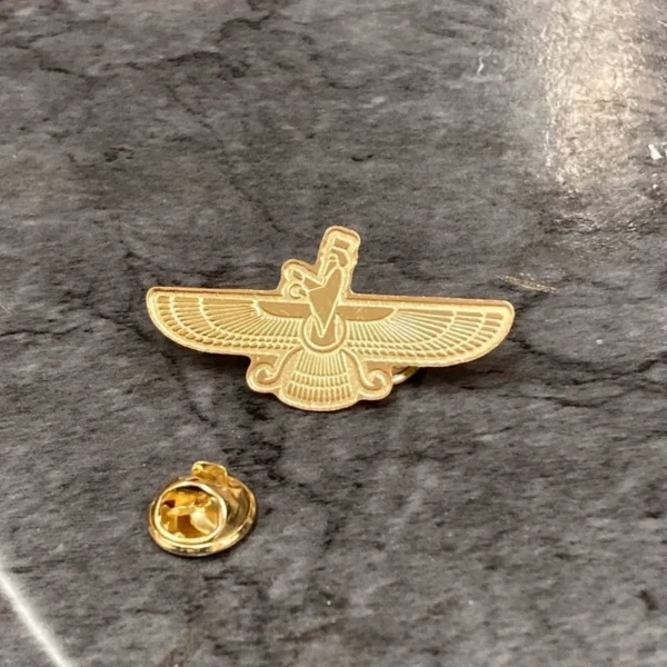 Golden-Faravahar-Brass-Lapel-Pin-–-Symbol-of-Persian-Wisdom-and-Culture-2