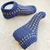 Hand-Knitted-Womens-Blue-Crew-Socks-–-Warm-Stylish-Knit-Socks-for-Home-Winter