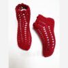 Hand-Knitted-Womens-Red-Knit-Socks-–-Cozy-Warm-Comfortable-Indoor-Wear-for-Home