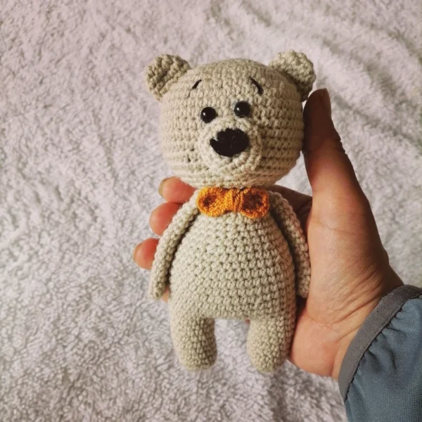 Handmade Knitted Teddy Bear Amigurumi Toy – Soft Plush Crochet for Kids, Babies & Gifts