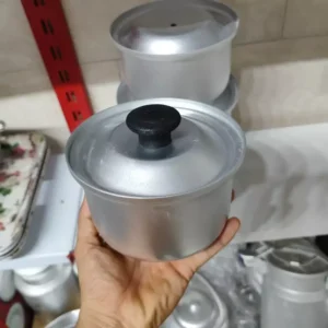 Mini Aluminum Pot with Lid for One Person – Easy Cooking, Perfect for Food, Yogurt, and Desserts