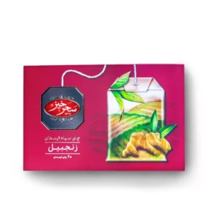 Saharkhiz Black Tea Bags with Natural Ginger Flavor – Aromatic & Energizing, 20 Tea Bags (10x)