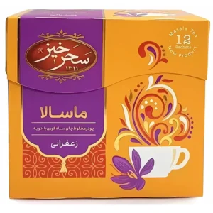 Saharkhiz Saffron Masala Chai – 12 Individually Packed Units, Premium Spiced Beverage (3x)
