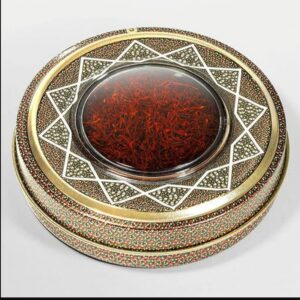 Hand-Picked Sargol Saffron from Qaenat, Iran – Pure Red Gold with Strong Aroma and Elegant Khatam-Inspired Tin Packaging